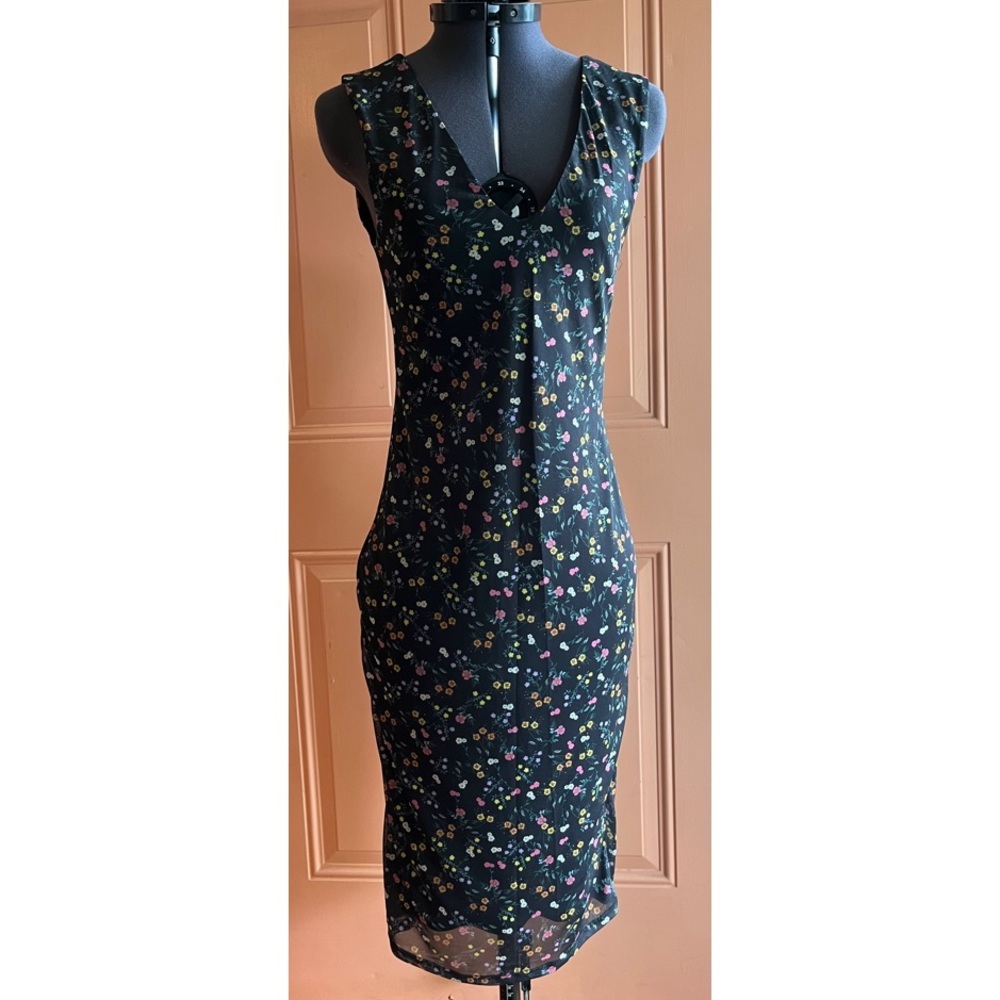 AFRM • Black Floral Mesh Dress • Size XS
